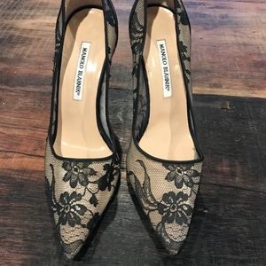 Manolo Blahnik Lace Heels